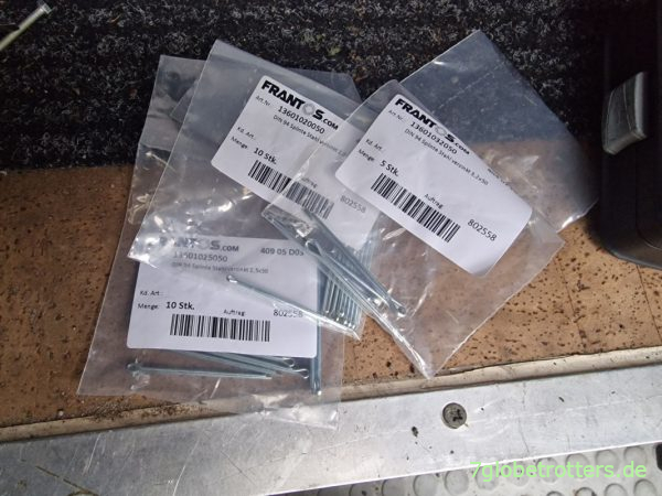 Splinte für die Kronenmutter der Lenkung