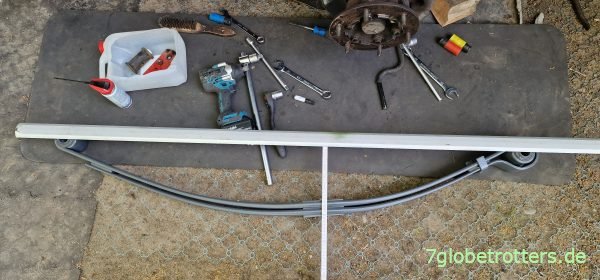 Sprengung der Vorderfeder im unbelasteten Zustand