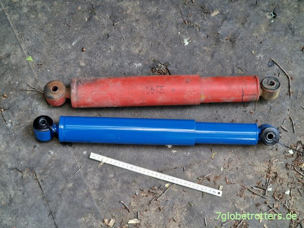 Gebrauchter und neuer Marquart-Stoßdämpfer im Test