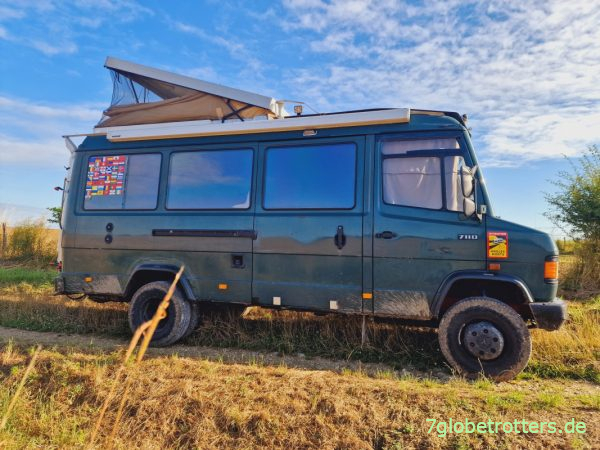 Mercedes 711 beim Test der neuen Marquart-Stoßdämpfer