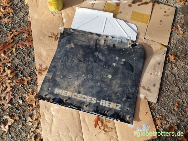 Rostschutz am Schmutzfänger Mercedes 711