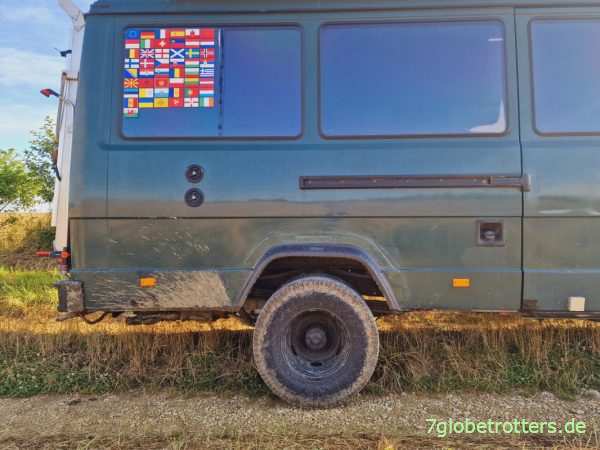 Verdrecktes Wohnmobil ohne Schmutzlappen