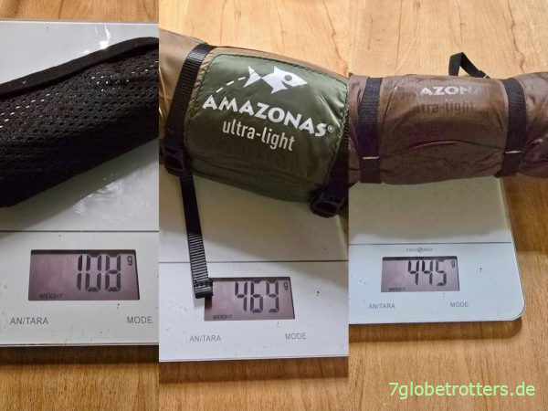 Ultraleichtes Set aus Seil, Hängematte und Tarp (Amazonas Adventure, 1.022 g)