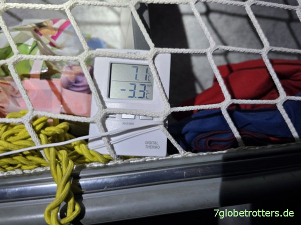 Temperatur im Wohnmobil bei Stufe 1 der Gasheizung