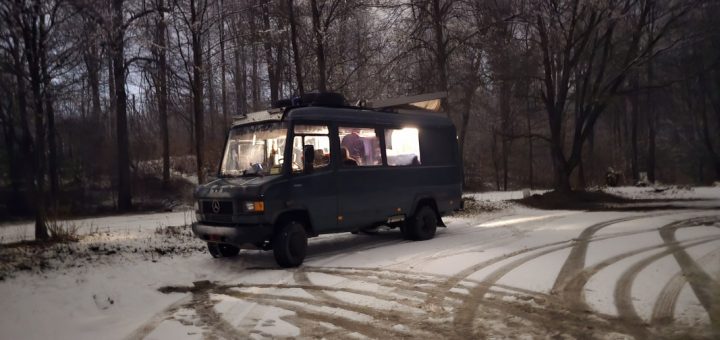 Übernachtungsplatz für den Mercedes 711D