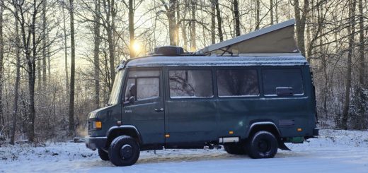 Winterübernachtung im Mercedes 711D