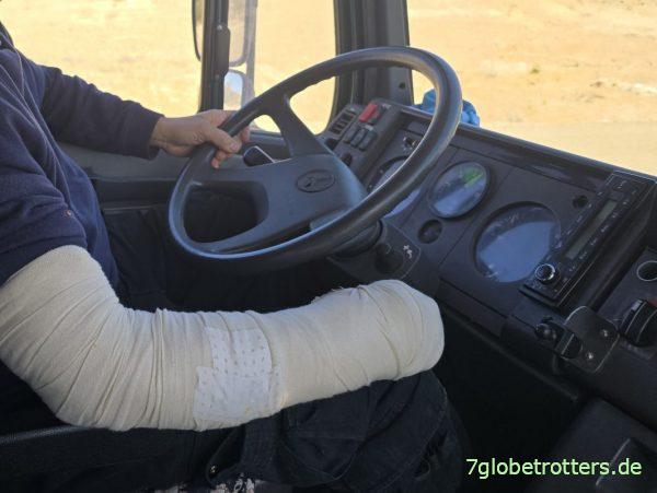 Testfahrt mit Gips Testfahrt mit Gips