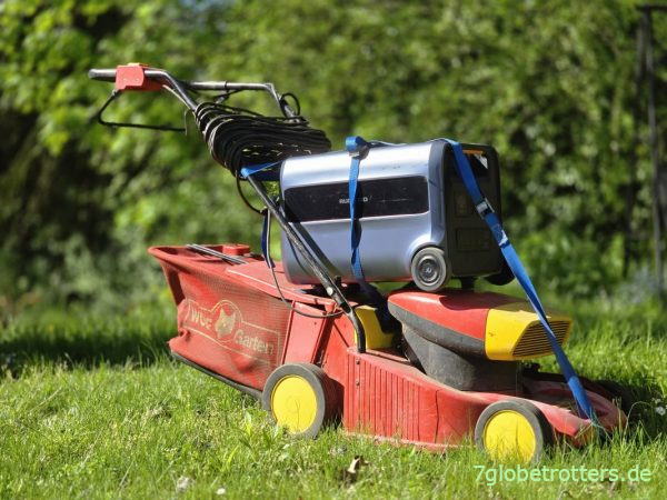 Test der Runhood F2400 als Akku für den Rasenmäher Test der Runhood F2400 als Akku für den Rasenmäher