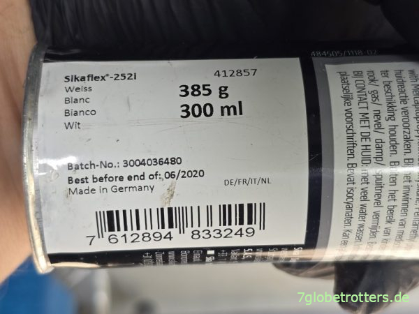 Überlagertes Sikaflex 252i Überlagertes Sikaflex 252i