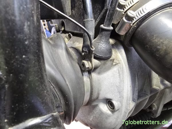 Massenanschluss BMW R100GS am Getriebe