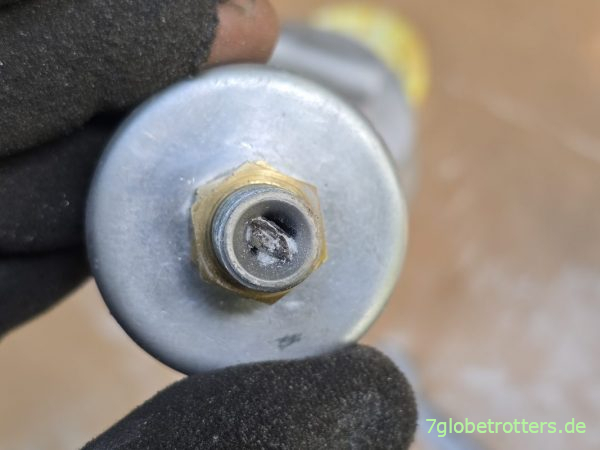 Verstopfte Düse am Sandstrahlgerät Buran plus Verstopfte Düse am Sandstrahlgerät Buran plus