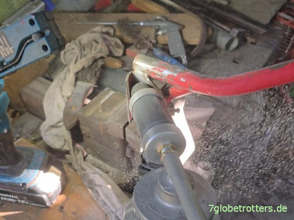 Motorschutzbügel selbst sandstrahlen mit der Buran Motorschutzbügel selbst sandstrahlen mit der Buran