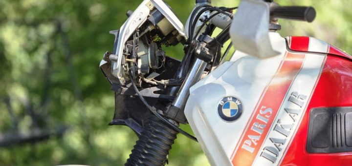 BMW GS Paris Dakar mit demontierten Schutzbügeln