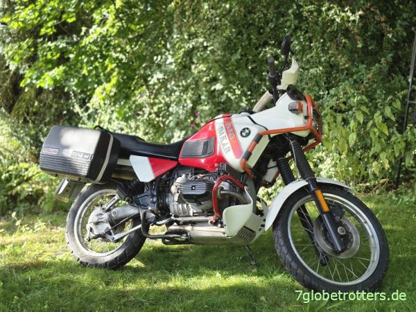 BMW R100GS Paris Dakar mit ausgeblichenen Wasserrohren BMW R100GS Paris Dakar mit ausgeblichenen Wasserrohren