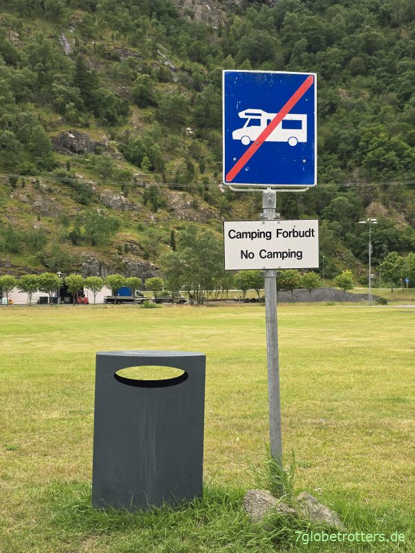 Camping verboten in Lærdalsøyri Camping verboten in Lærdalsøyri