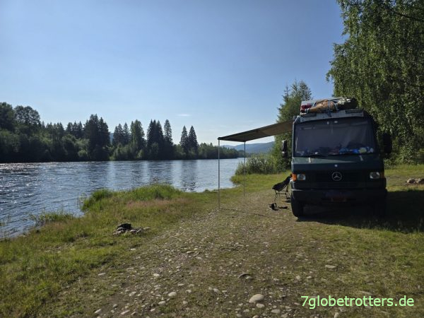Einsetzstelle am Klar&auml;lven bei Syssleb&auml;ck mit Mercedes 711D