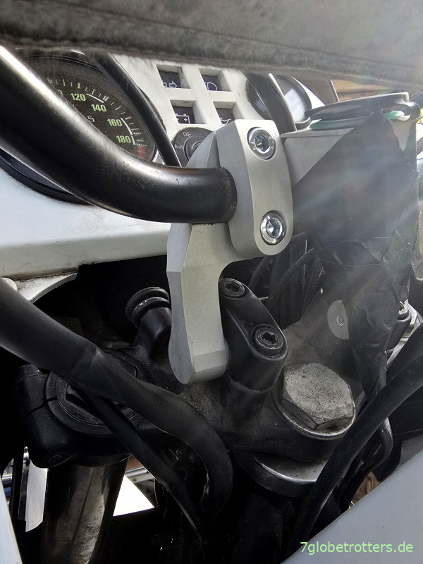 Montierter Lenkeradapter BMW R100GS Montierter Lenkeradapter BMW R100GS