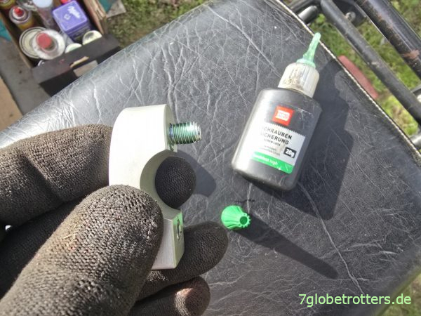 Schraubensicherung für die Lenkeradapter der BMW R100GS Schraubensicherung für die Lenkeradapter der BMW R100GS